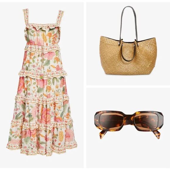 Farm Rio Off-White Macaw Bloom Midi Dress – NWT Size Medium – SOLD OUT ONLINE - Picture 15 of 16